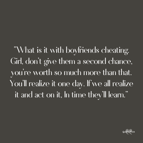 Boyfriends cheating quotation