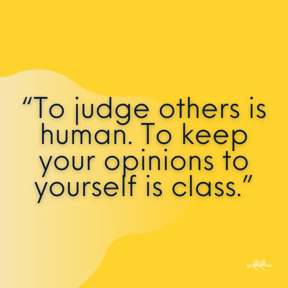 Quotation about judging