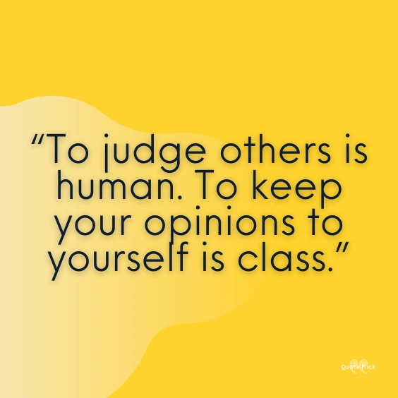 Quotation about judging