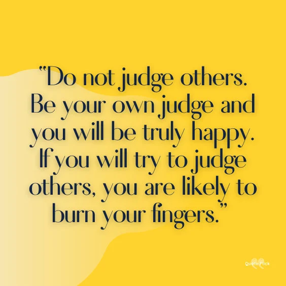 Quote about not judging