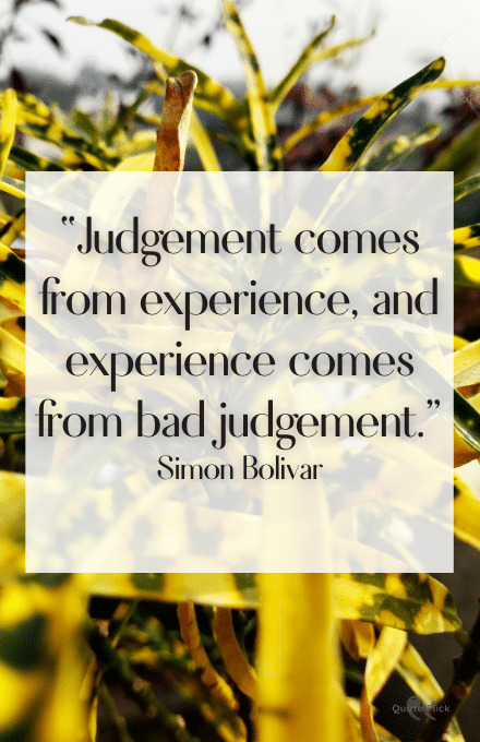 Quote on judgement