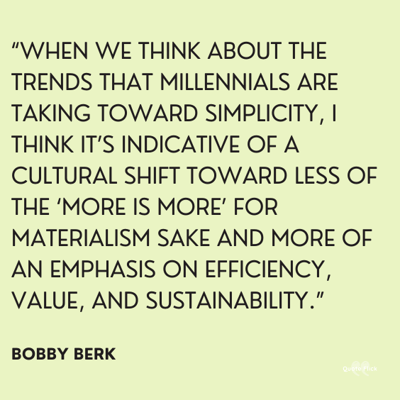 Materialism sustainability quote