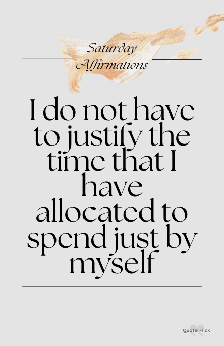 Saturday affirmation about time