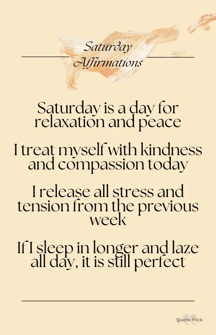 Saturday affirmations