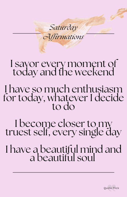 Saturday motivating affirmations