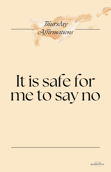 Thursday affirmation about saying no