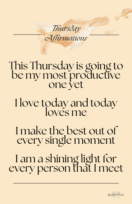 Thursday affirmations