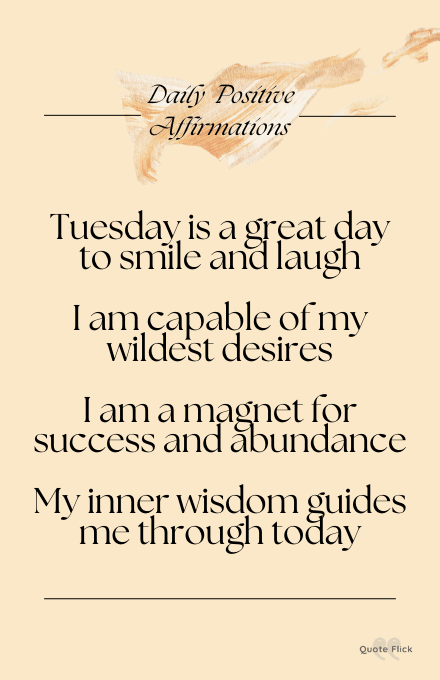 Tuesday uplifting affirmations