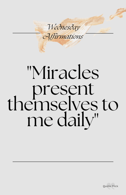 Wednesday affirmations about miracles