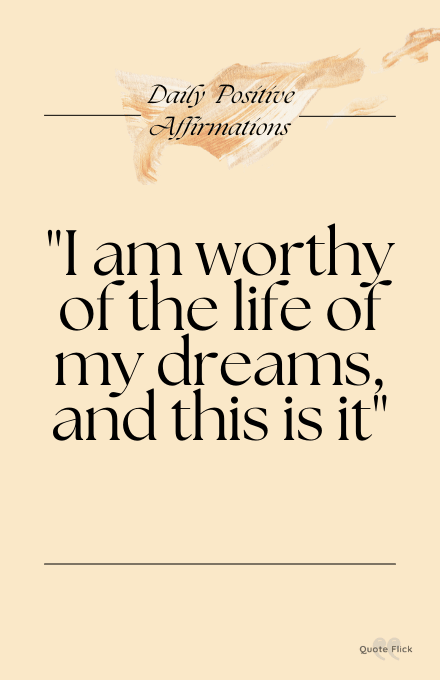 daily positive affirmation about being worthy