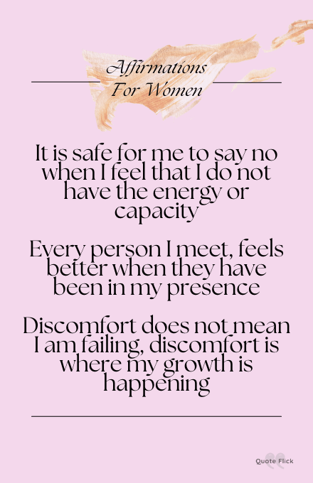 encouraging positive affirmations for women