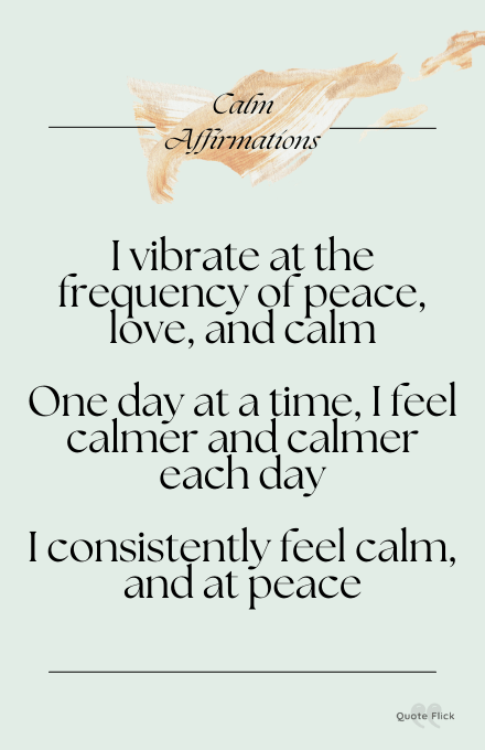 affirmations about calm