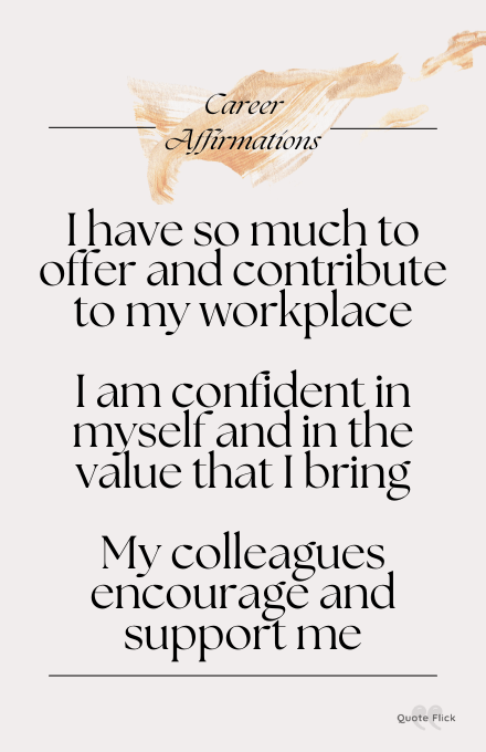 affirmations on career