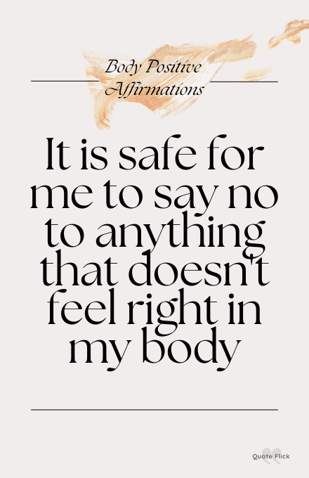 body positive affirmation about saying no