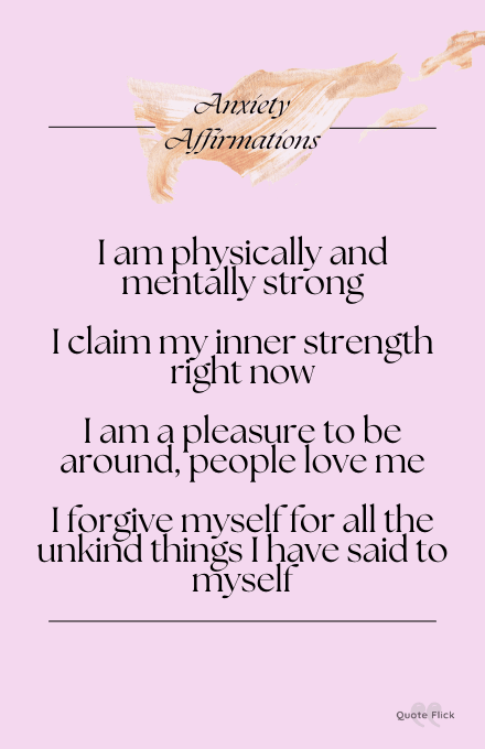 strong affirmations about anxiety